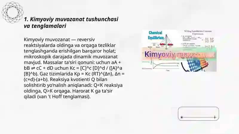 Kimyoviy va adsorbsion muvozanatlar 3