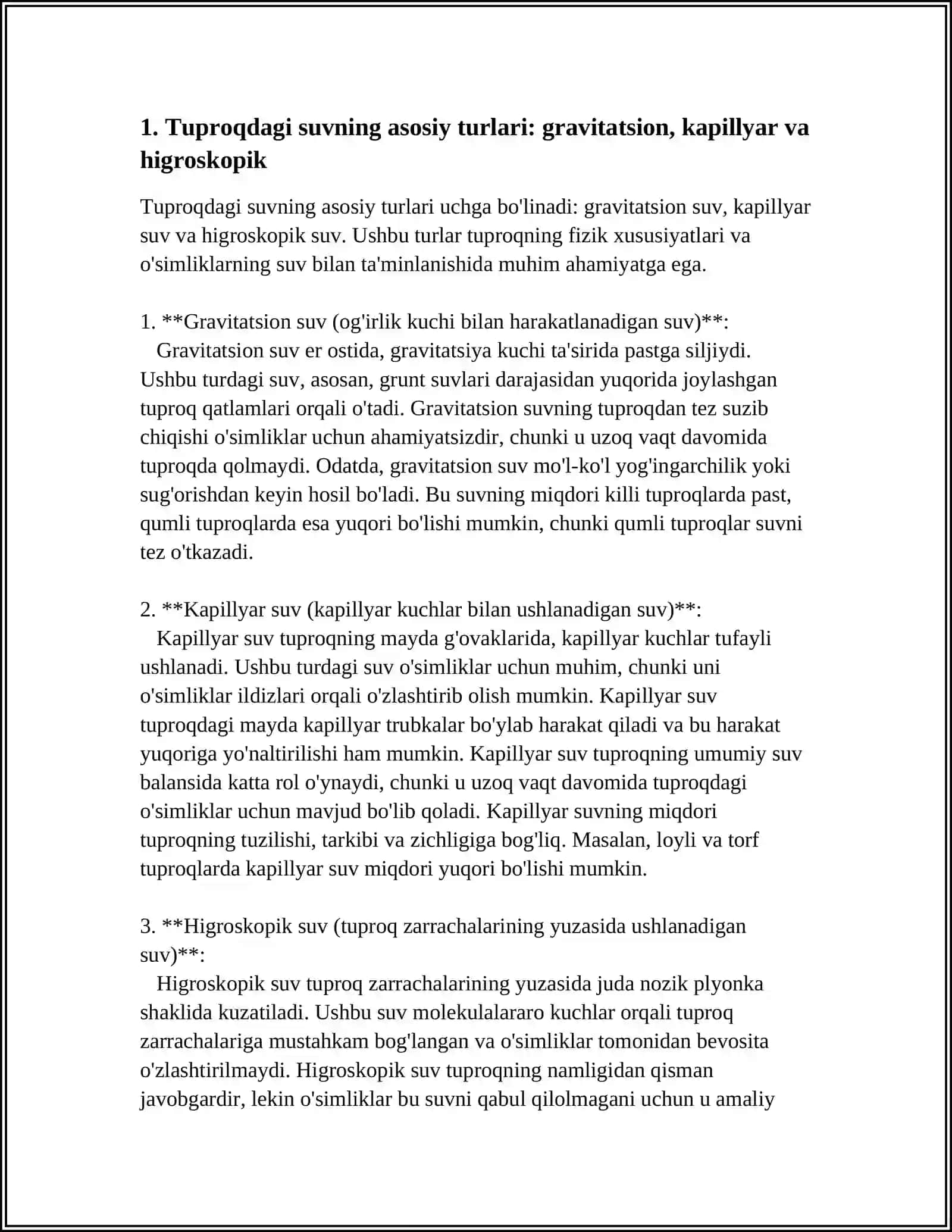 TUPROQDAGI SUVNING TURLARI VA SUV TARTIBLARI 3