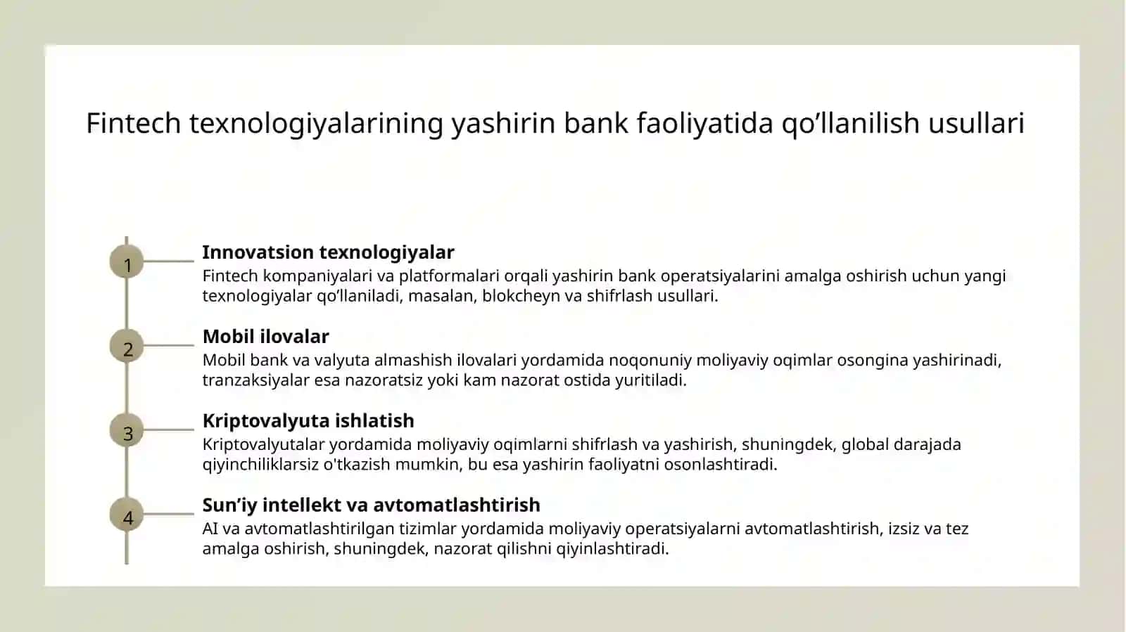 Moliyaviy texnologiyalar Va ularning yashirin bank faoliyatidagi ro’li 3