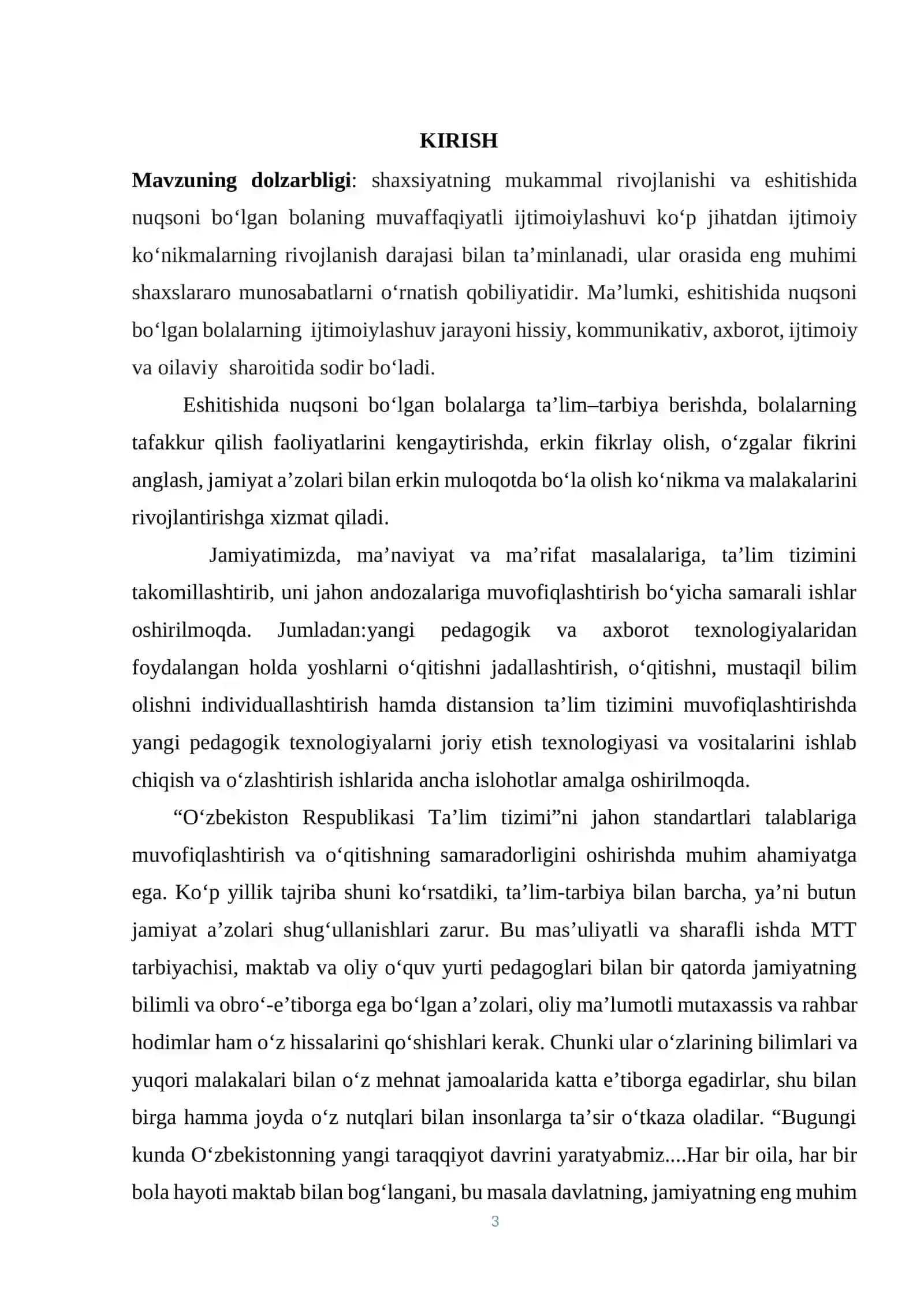Eshitishida nuqsoni bo‘lgan bolalar shaxsi va shaxslararo munosabatlar xususiyatlarini maxsus ta’lim jarayonida rivojlantirishning o‘ziga xos xususiyatlari 3