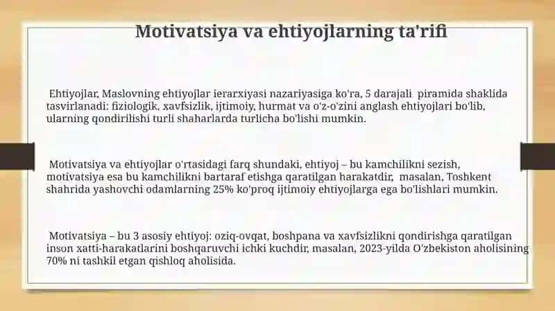 Motivatsiya va ehtiyoj 3
