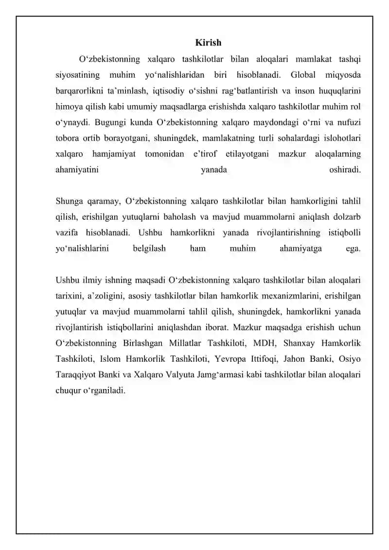 O'zbekistonning xalqaro tashkilotlari bilan aloqalari 3