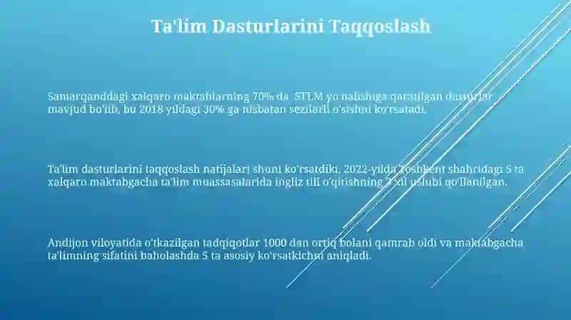 Konsepsiyada ko'rsatilgan yo'nalishlarni xalqaro maktabgacha ta'lim tajribasini taqqoslash 3