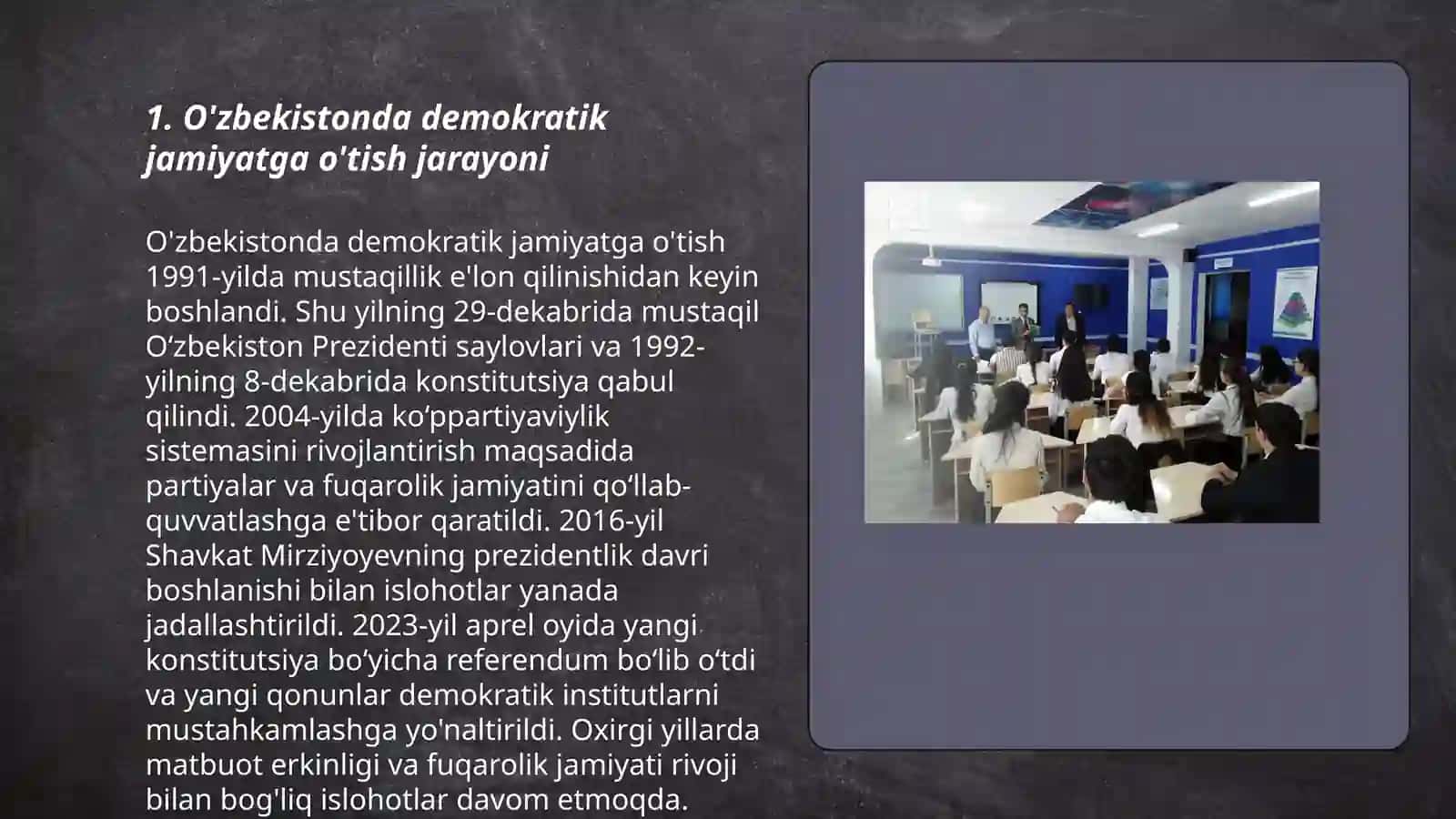 O'zbekistonda Demokratik, Fuqarolik Jamiyati Asoslarining Shakllanishi, Amalga Oshirilgan Siyosiy Islohotlar 3