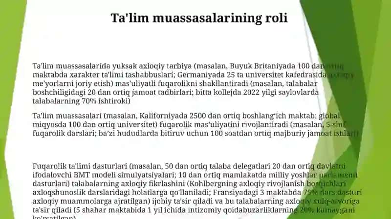 Fuqaroliktarbiyasi.Oquvchilarningyuksakma’naviyaxloqiytarbiyasi 3