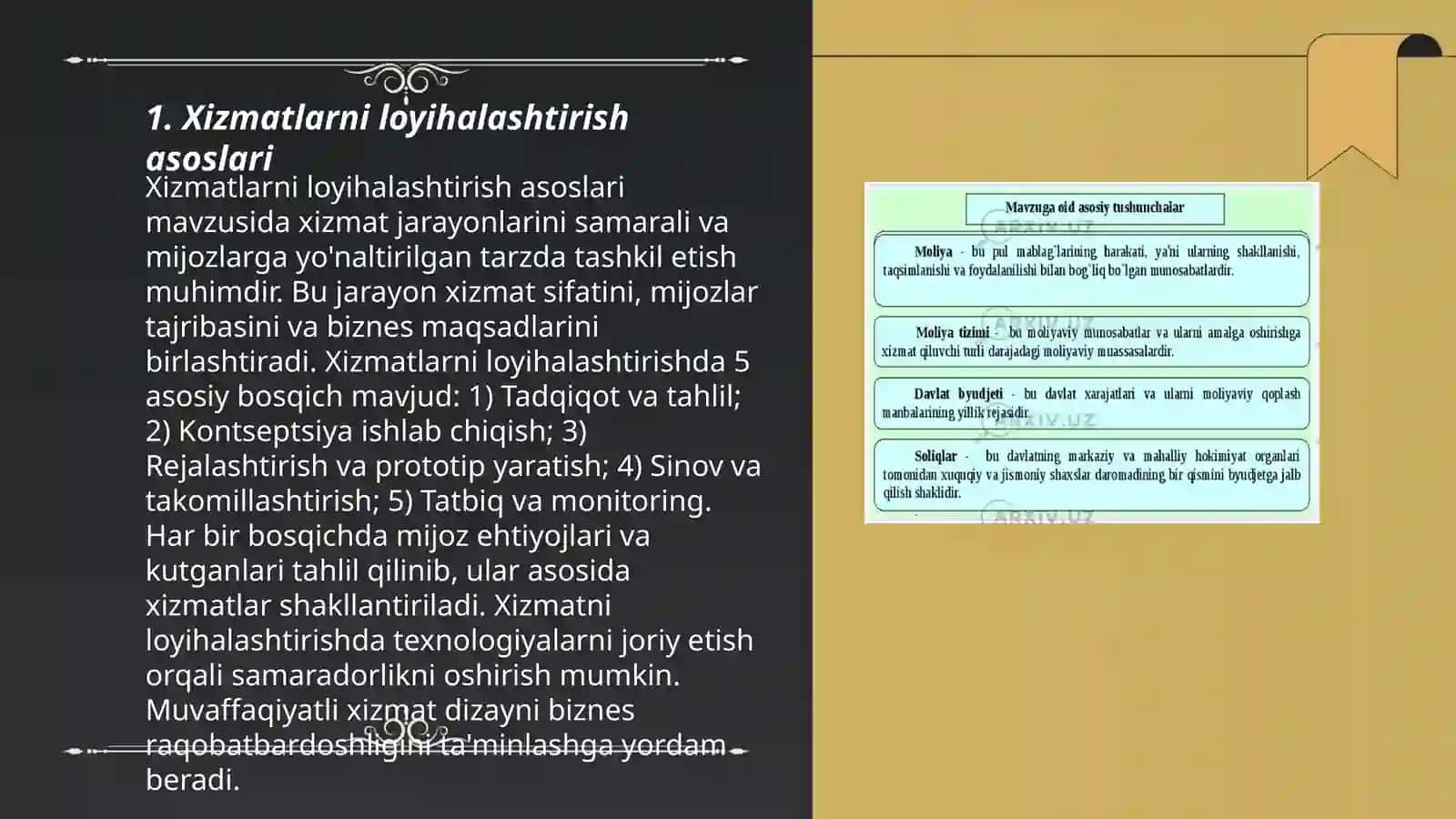 Xizmatlarni loyihalashtirish asoslari 3