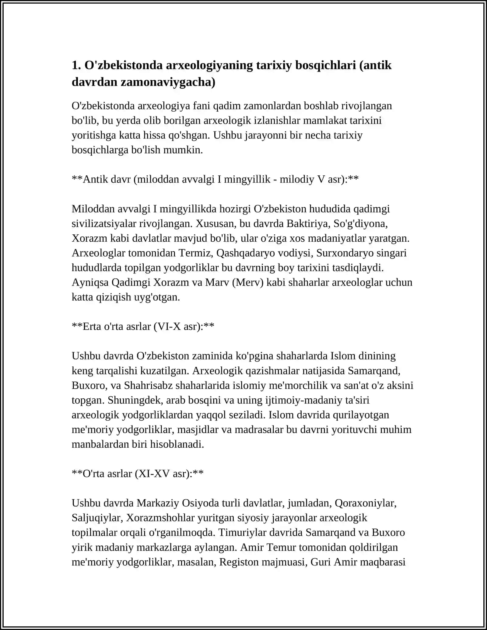 O'ZBEKISTONDA ARXELOGIYANI RIVOJLANISHI 3
