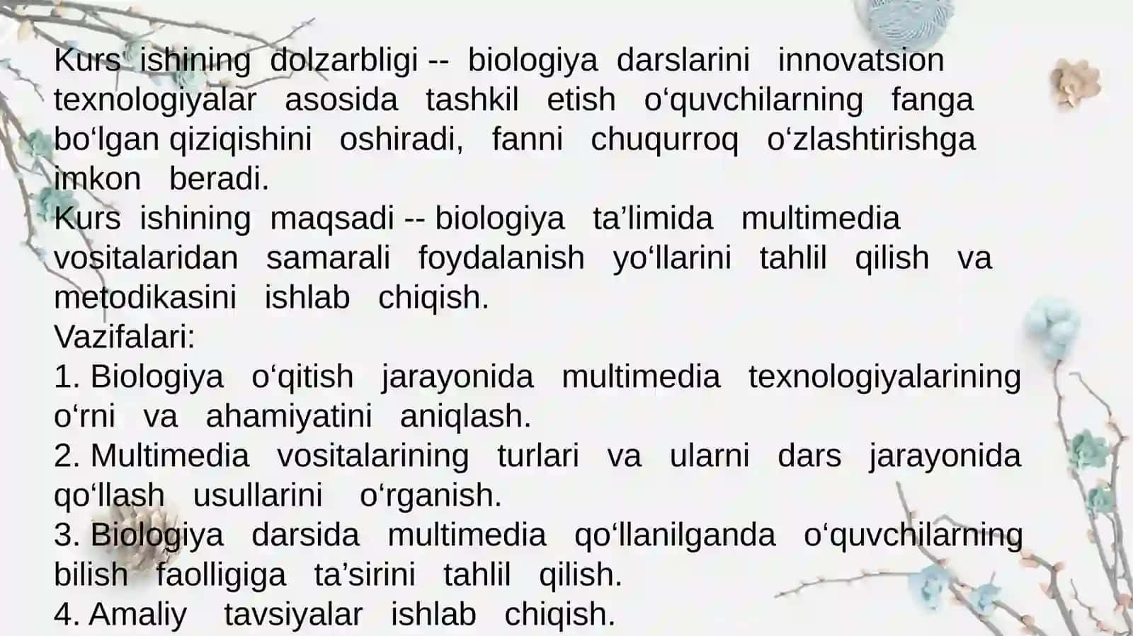 BIOLOGIYA FANINI O'QITISHDA MULTIMEDIA VOSITALARIDAN FOYDALANISH 3