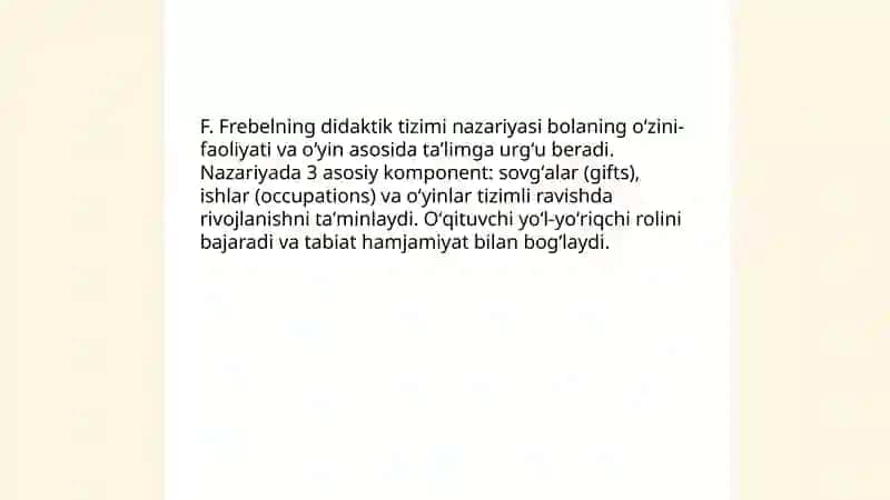 F.Frebelning didaktik tizimi 3