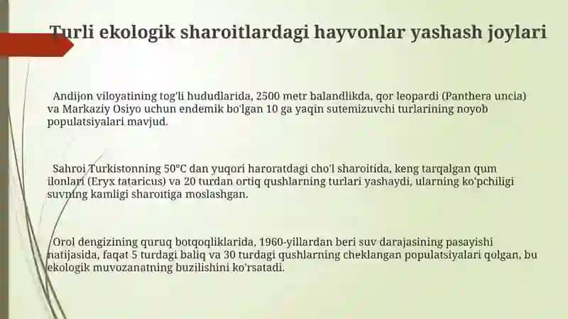 Turli Ekologik Sharoitlardagi Hayvonlarning Yashash Muhiti 3