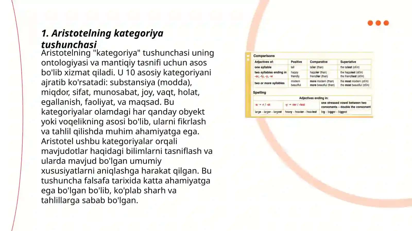 Aristotel Farobiy va Kantning ontologiyasida kategoriyalar tasnifini qiyosiy tahlil etish va farqlarini aniqlash 3