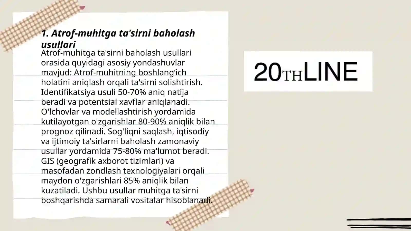 Inson xo‘jalik faoliyatini baholash tabiatga tasirini o‘rganish 3