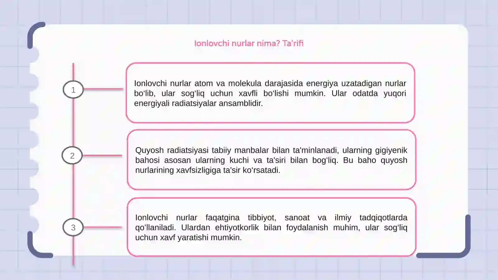 Ionlovchi nurlar va ularning xususiyatlari 3