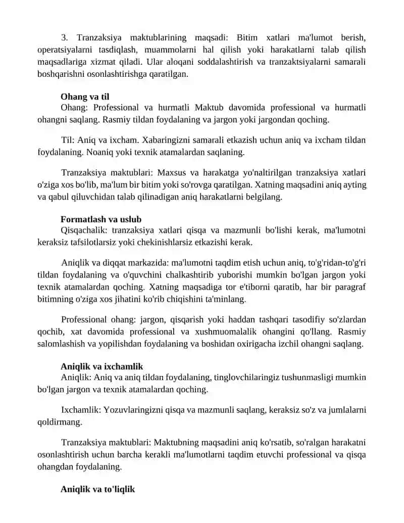 Tranzaksiya xatlari 3