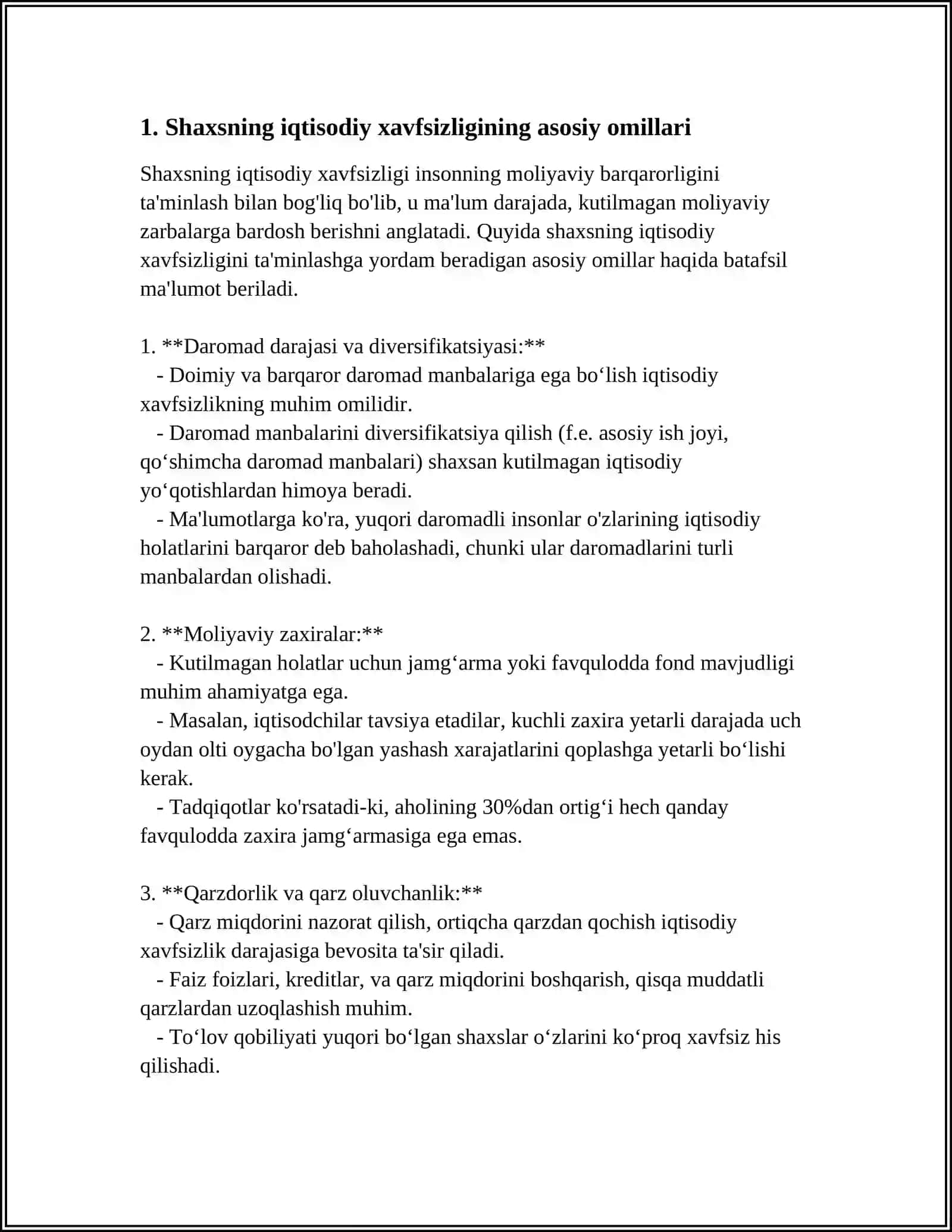 SHAXSNING IQTISODIY XAVFSIZLIGI TAVSIFI 3