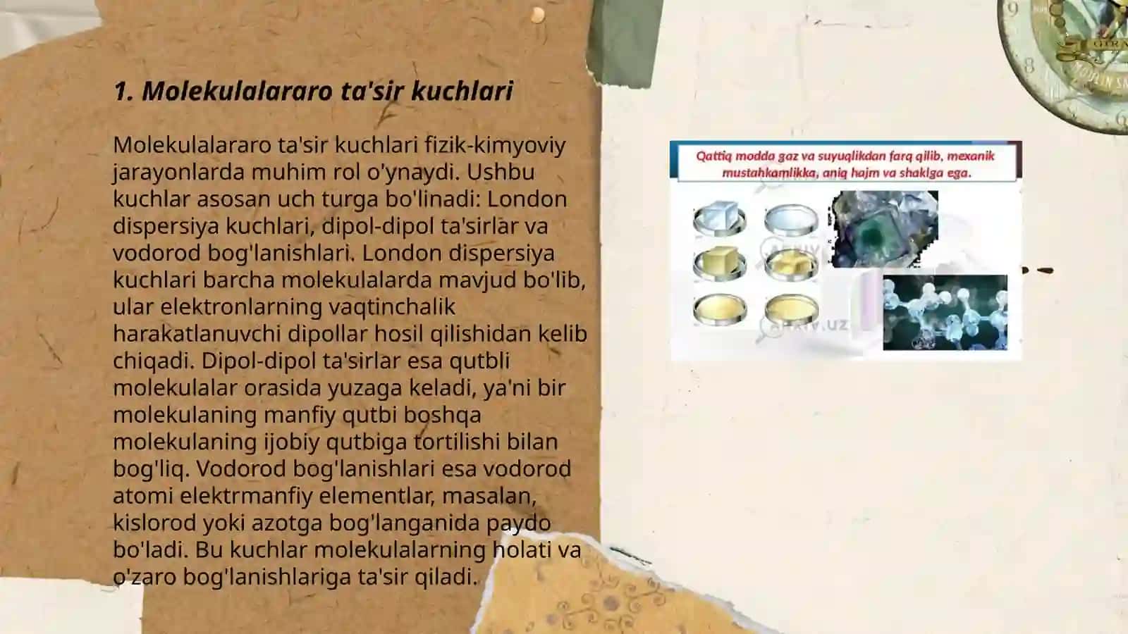 Molekulalararo ta'sir kuchlari 3