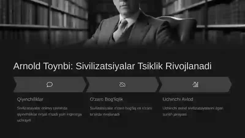 Sivilizatsion davrlashtirishda  A. Toynbi A. Asqarov A.S. Sagdullaev E.V. Rtveladzelarning qarashlari 3