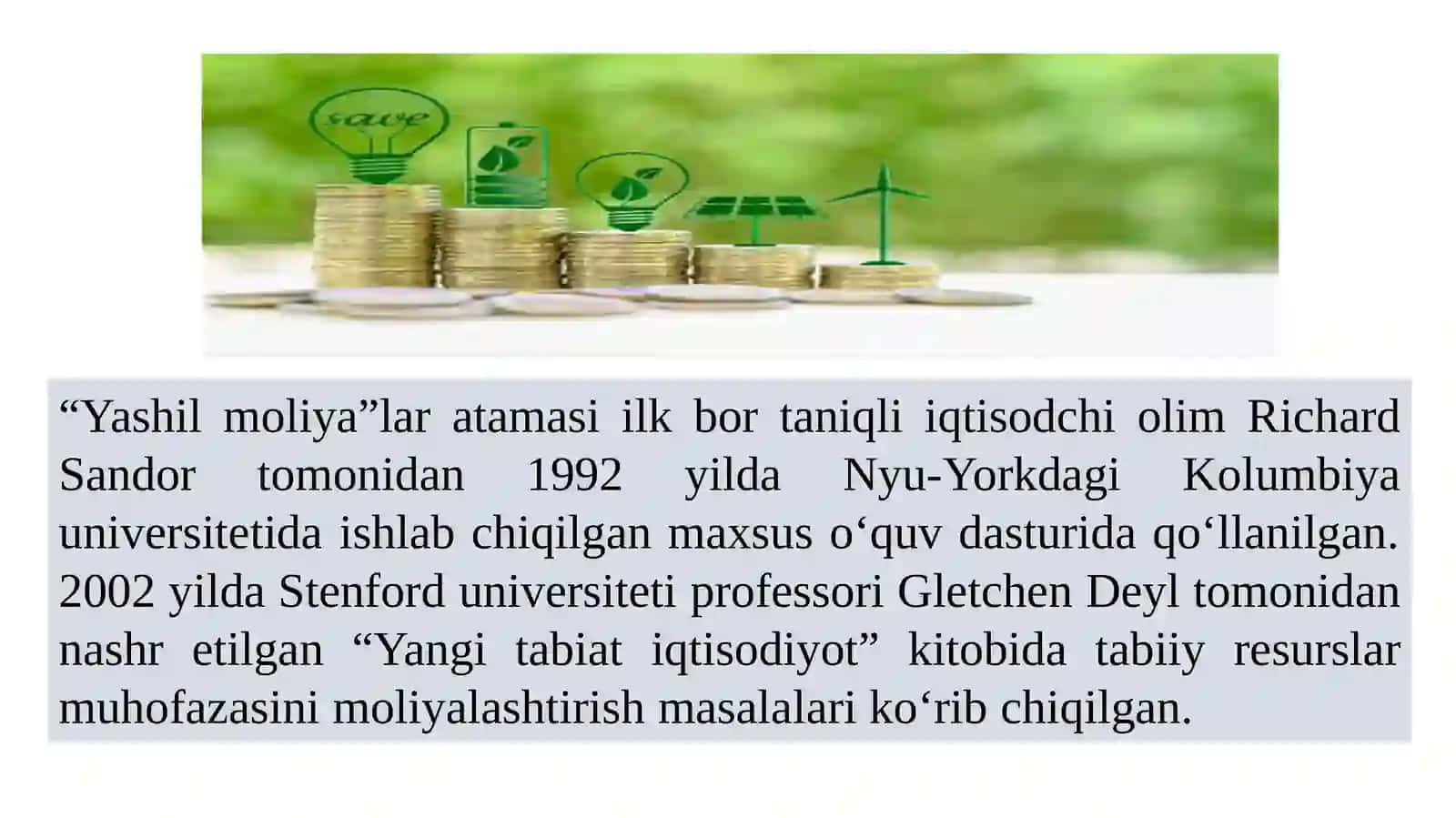 "Yashil moliyalashtirish" tushunchasi 3