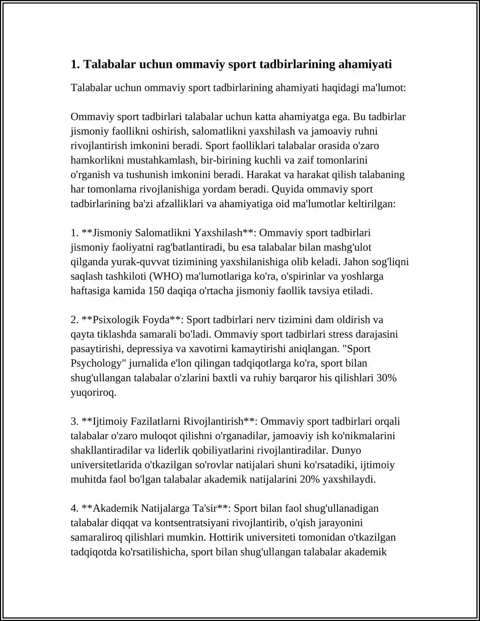 TALABALAR O'RTASIDA OMMAVIY SPORT ISHLARINI TASHKIL ETISH USLUBLARINI ISHLAB CHIQISH 3
