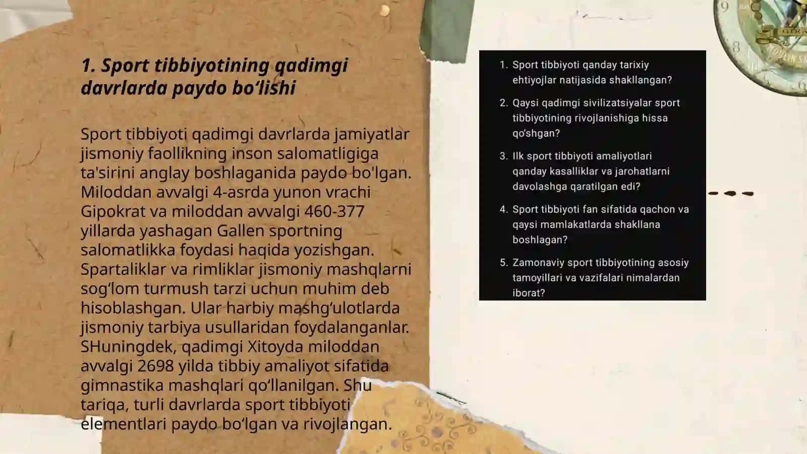 Sport tibbiyotining paydo boʻlishi va rivojlanishining qisqacha tarixi 3