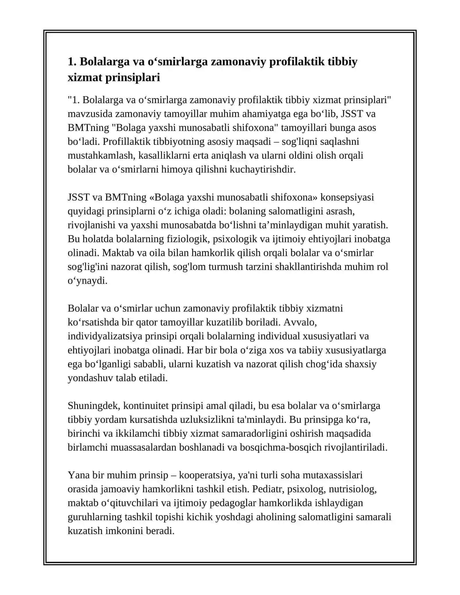 Bolalarga va o‘smirlarga zamonaviy profilaktik tibbiy xizmat prinsiplari 3