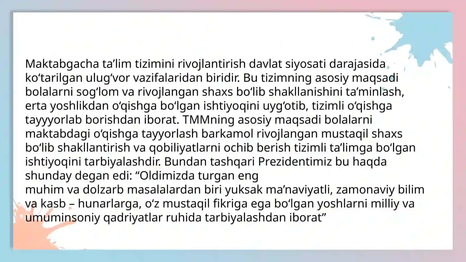Maktabgachatarbiya yoshidagi bolalarda nutqvatafakkurnishakllanishiningo’zaromunosabatlariningxususiyatlari 3