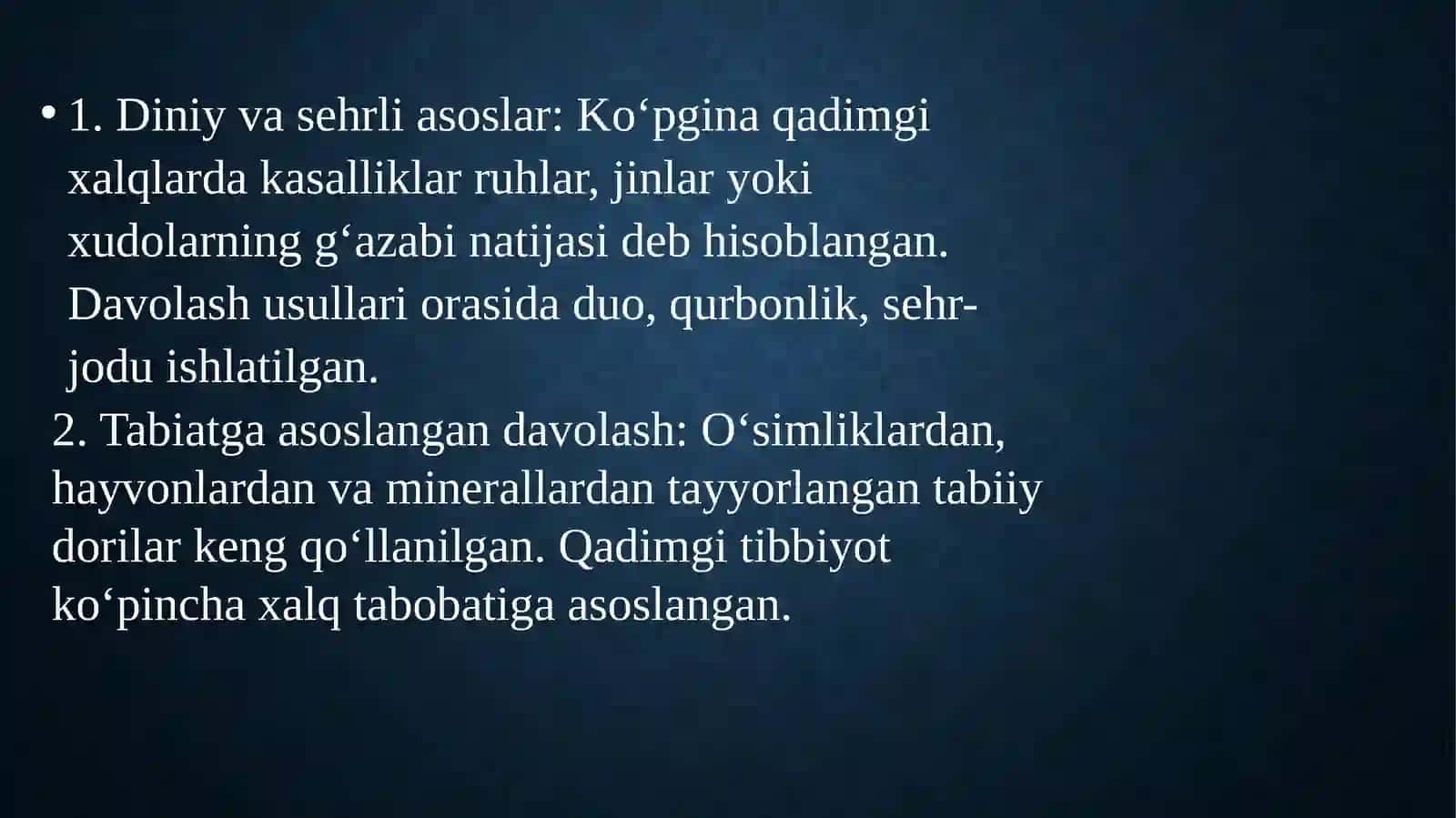 Qadimgi sivilizatsiyalar tibbiyotning umumiy xususiyatlari 3