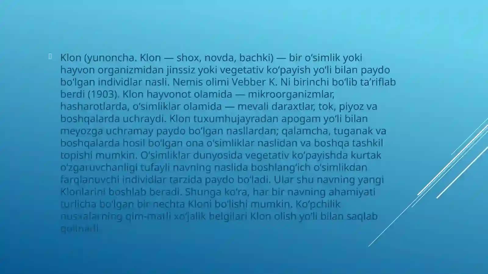 Klonlar. Klonlashtirish va uning klinik ahamiyati 3