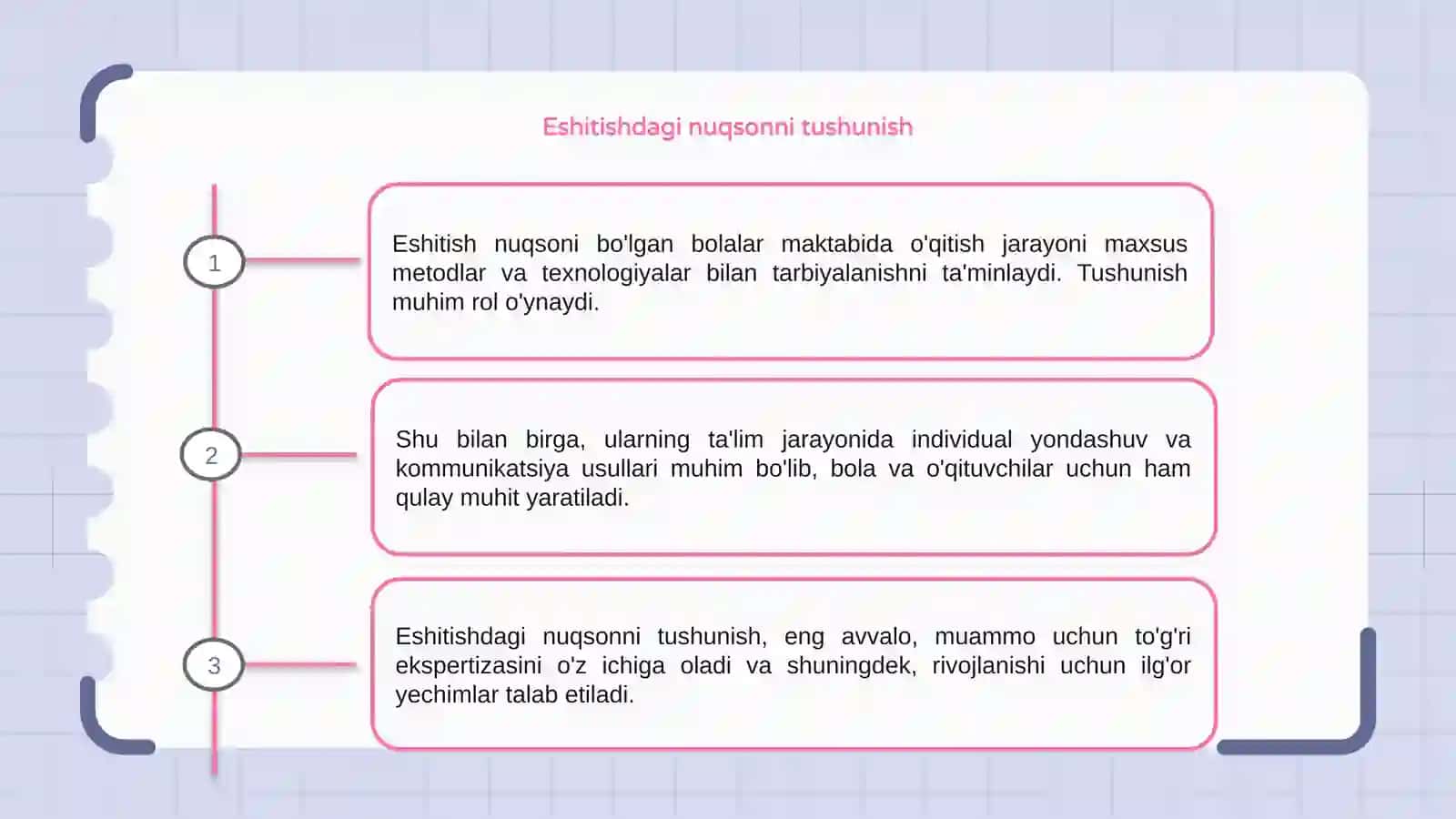 Bolalar maktabida eshitishda nuqsoni bo'lgan bolalar uchun ta'lim metodlari 3