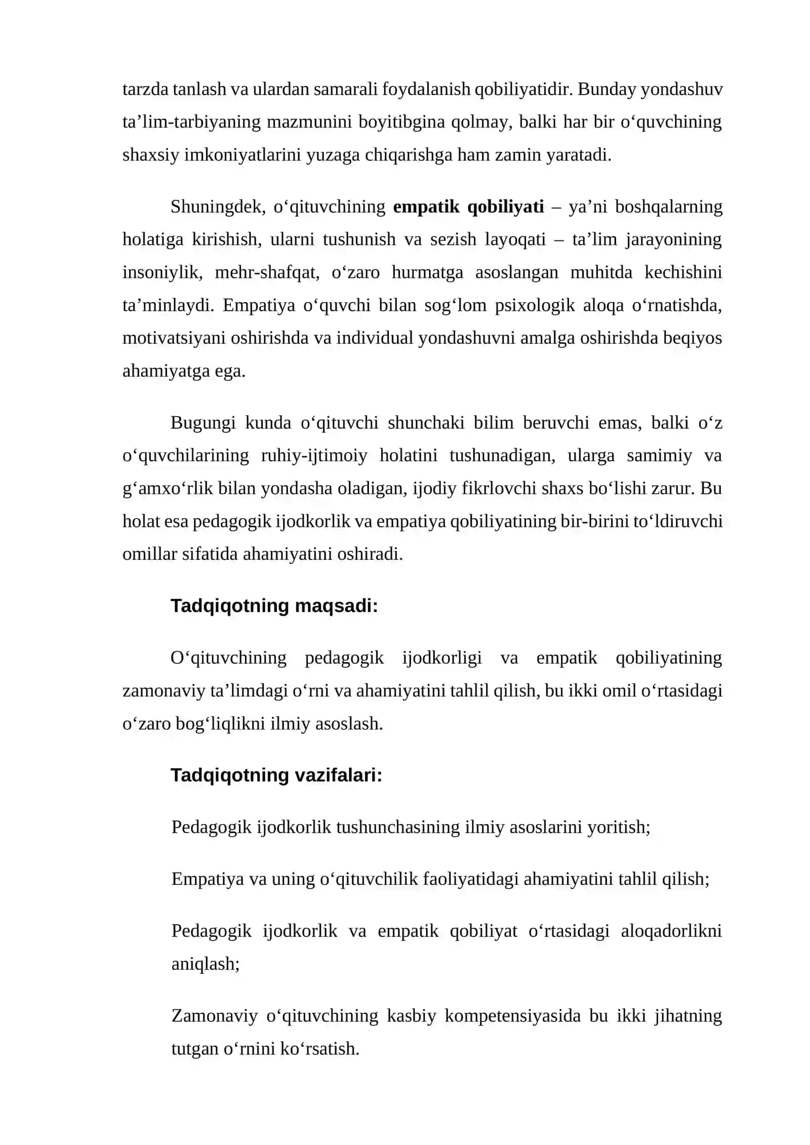 Pedagogik ijodkorlik va o’qituvchining empatik qobiliyati 3