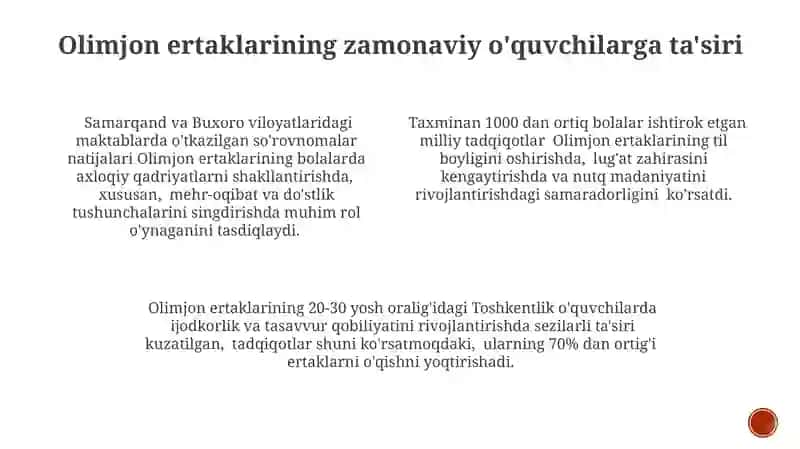 Olimjon ertaklarining zamonaviy o'quvchilarga ta'siri 3