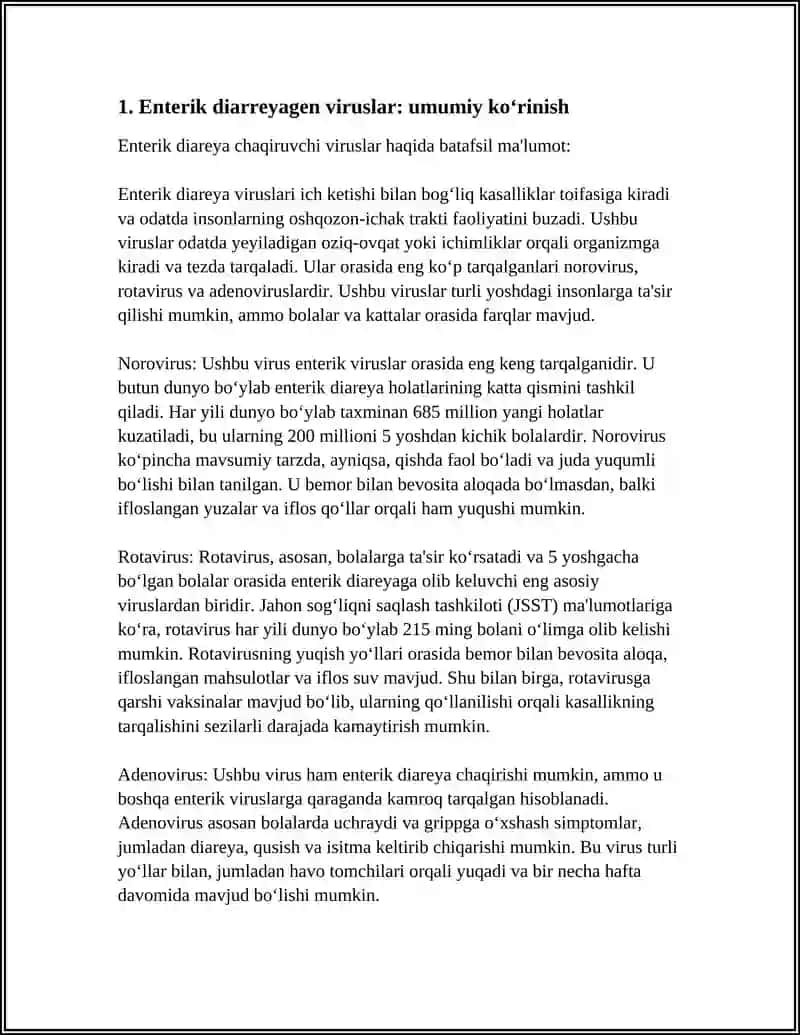 DIAREYAGEN VIRUSLAR,KLASSIFIKATSIYASI, PATOGENEZI, LABARATORIYA TASHXISI 3