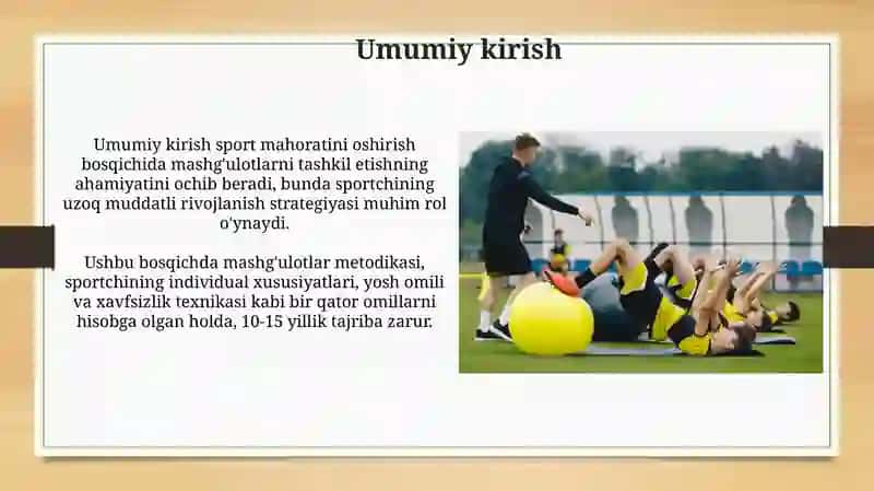 Sport mahoratini takomillashtirish bosqichida mashg‘ulotlarni tashkil etish 3