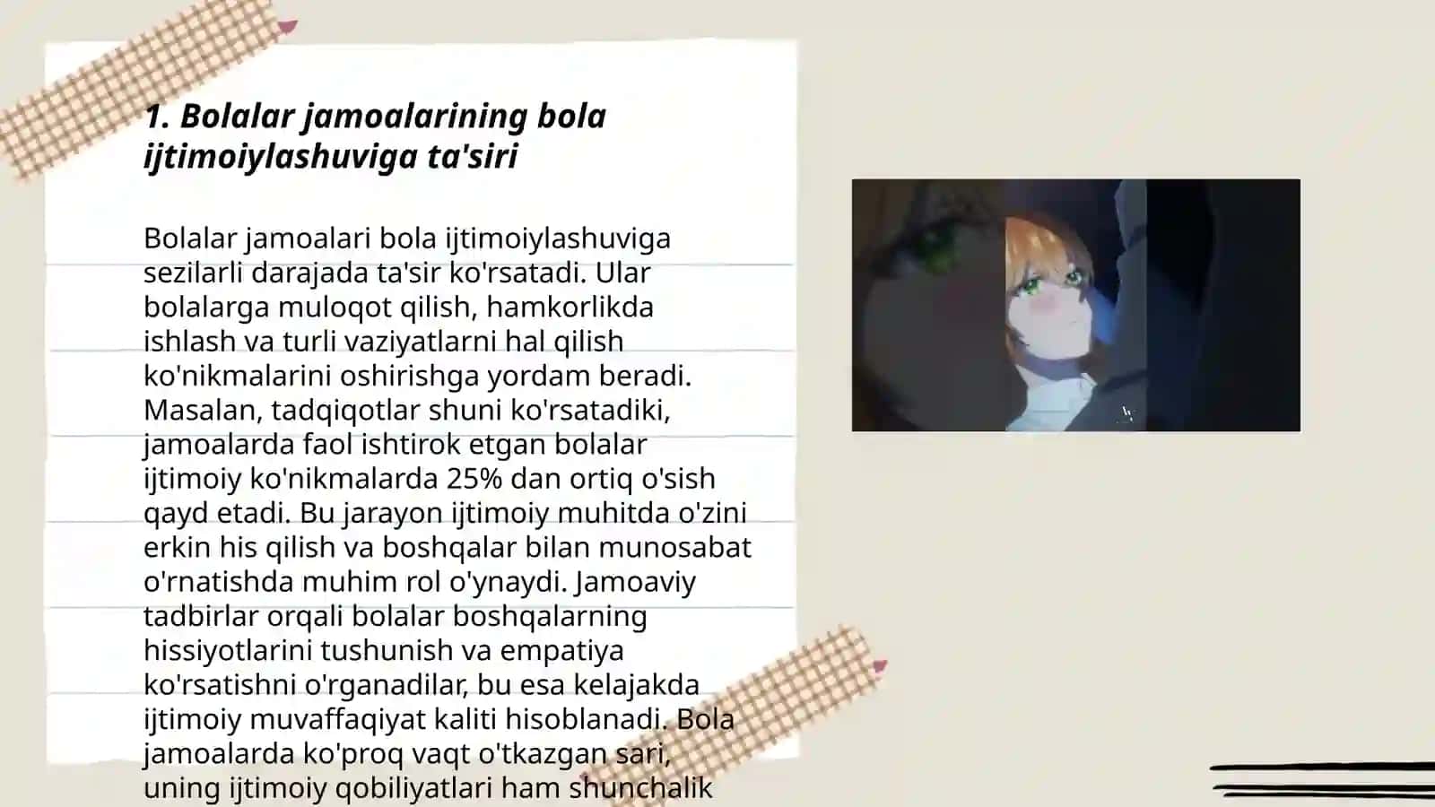 Bolalar jamoasining shaxs rivojlanishidagi o‘rni 3