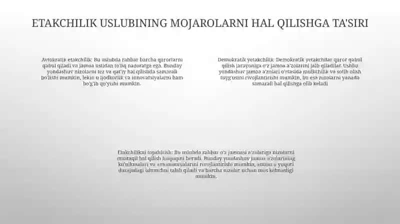 Nizoli Vaziyatlarda Rahbar Xulq-Atvorini Aniqlash Metodlari 3