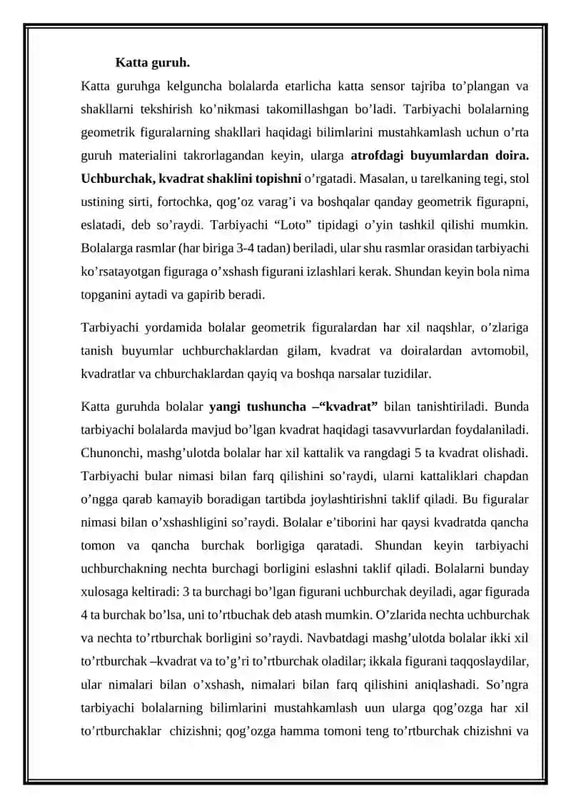 GEOMETRIK FIGURALARNI TURLI BELGILARI BO‘YICHA GURUHLARGA AJRATISH 3