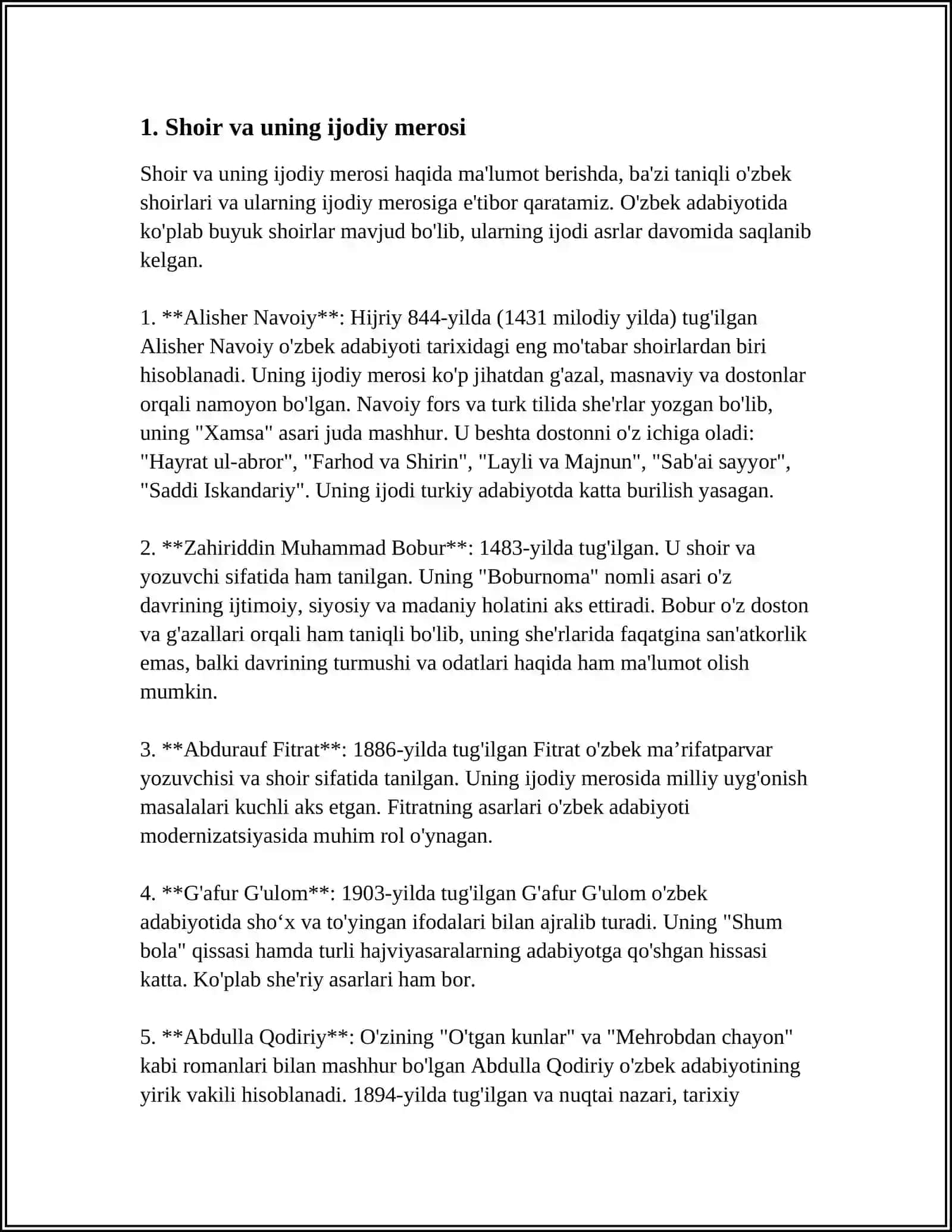 "SHAJARAI TURK"ASARINING ADABIYOT TARIXIDAGI O'RNI 3