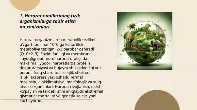 Turli ekologik omillarning tirik organizmlarga ta’siretish mexanizmlari 3
