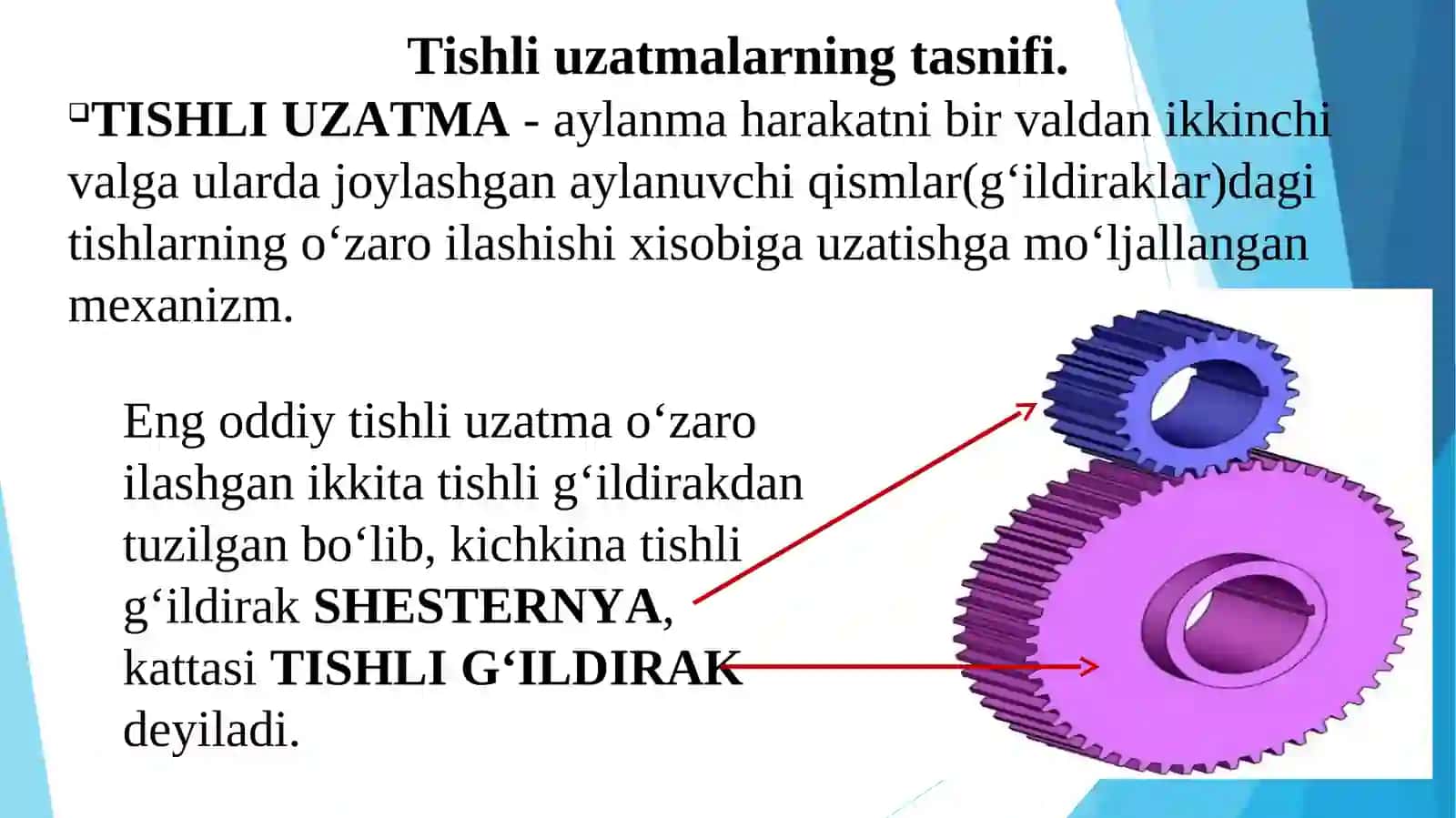 Tishli uzatmalar haqida umumiy tushunchalar 3