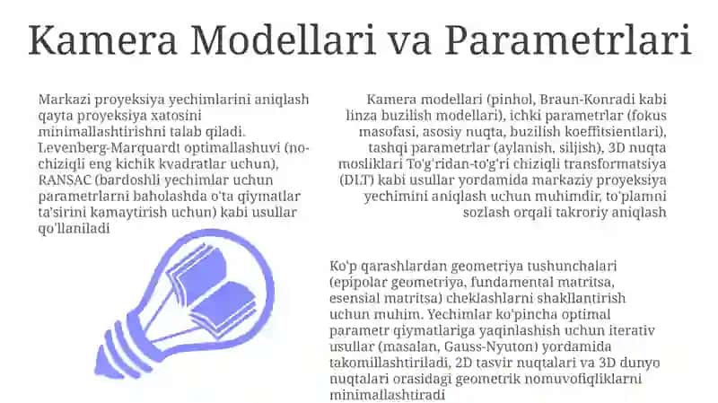 Kamera Modellari va Parametrlari 3