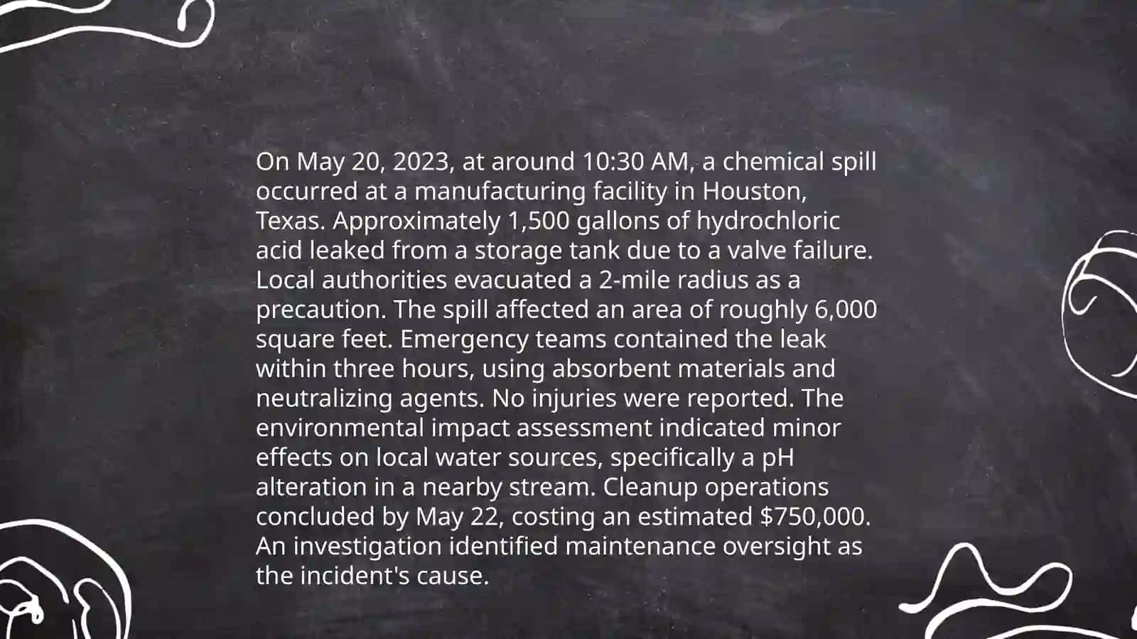 Chemical Spill Incident Report 3