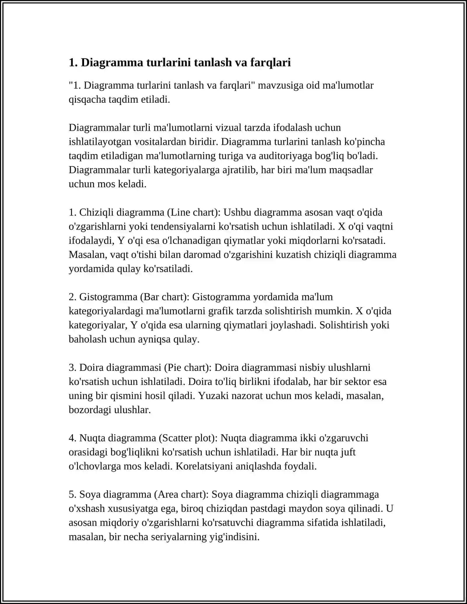 DIAGRAMMA USTIDA ISHLASH 3