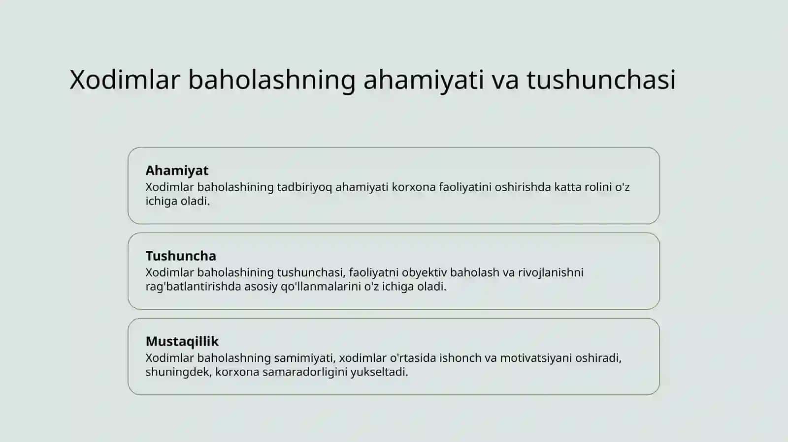 Kadrlarni baholash metodlari va ularning korxona samaradorligiga taʼsiri 3