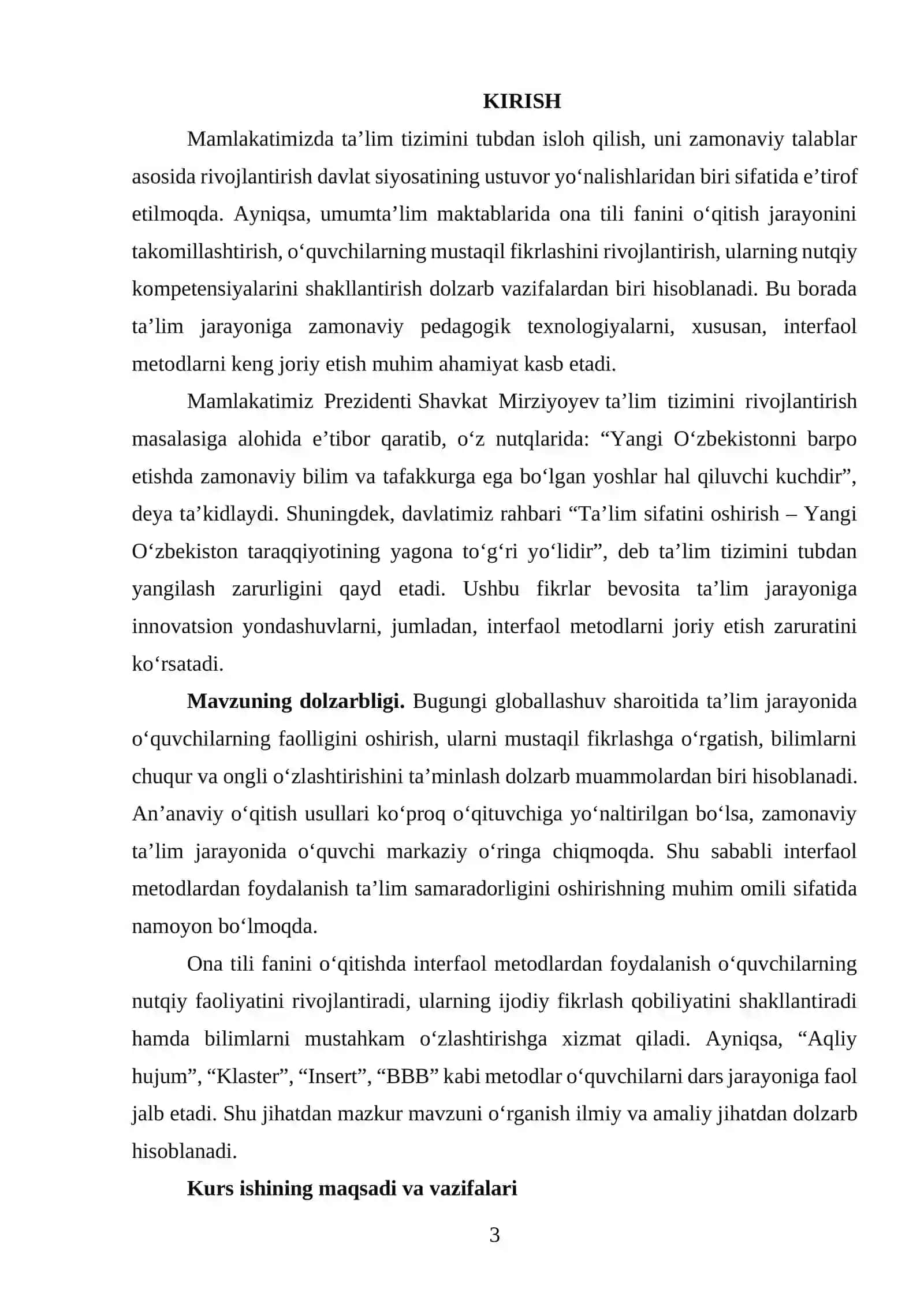 Ona tili fanini o‘qitishda interfaol metodlardan foydalanish samaradorligi 3