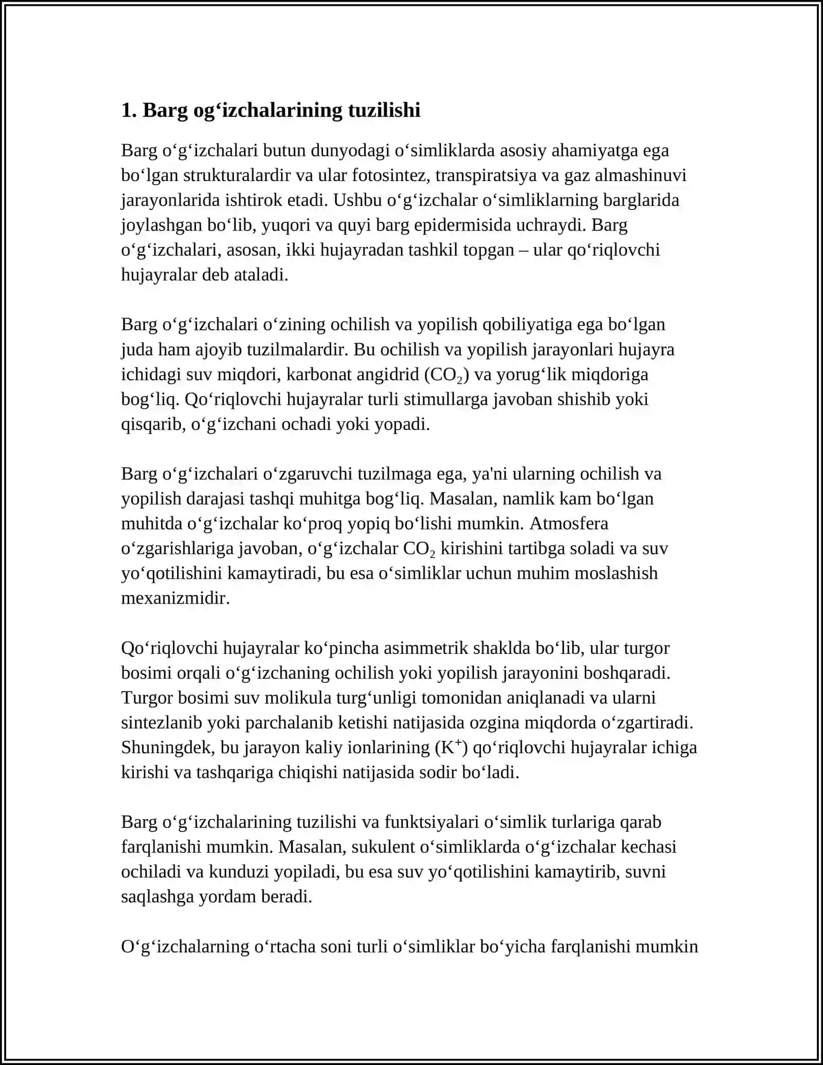 BARG OGʻIZCHALARINING OCHILISH DARAJASINI INFILTRASIYA USULIDA ANIQLASH 3