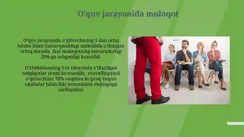 O'qituvchi faoliyatidagi muloqot madaniyati vapsixologiyasi 3