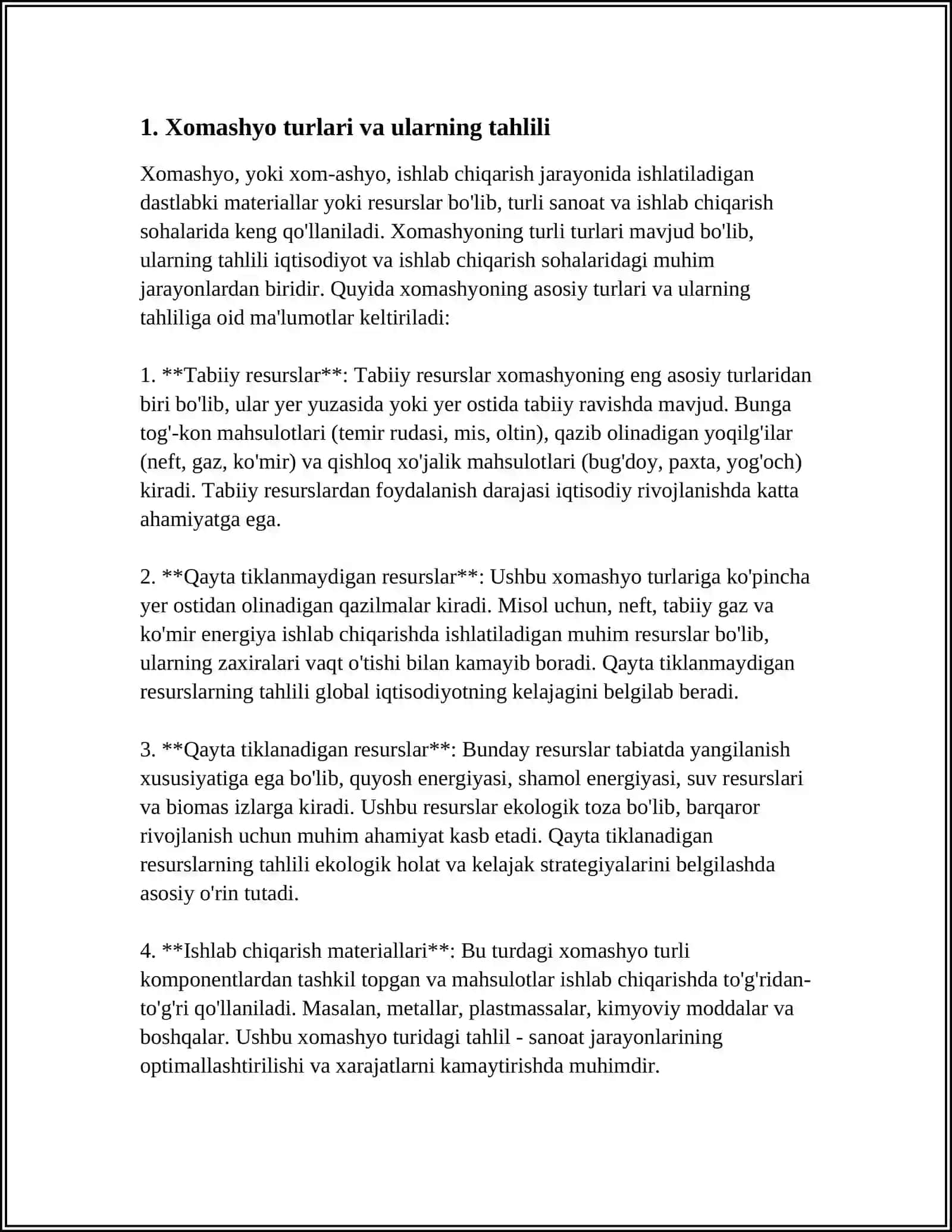 HO‘L VA QAYTA ISHLANGAN XOMASHYO VA MAHSULOTLARNI TAHLIL QILISH 3