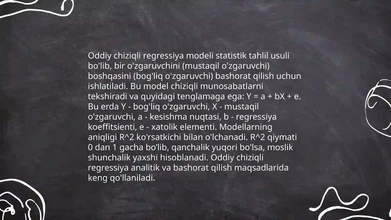 Oddiy chiziqli regressiya modeli 3