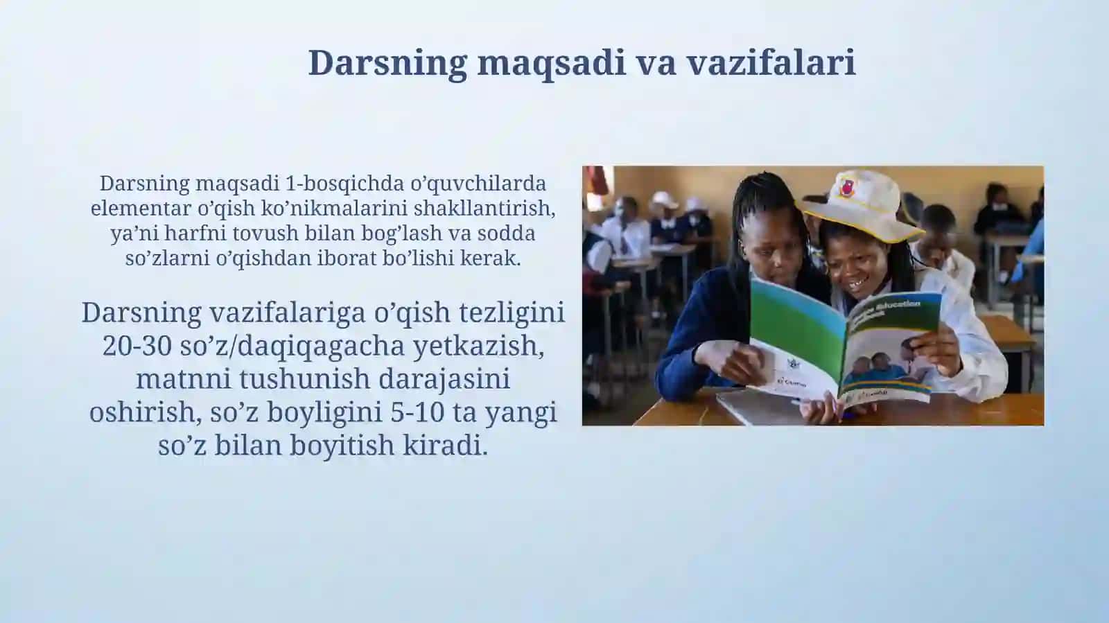 Savod oʻrgatishning asosiy davri oʻqish darsi uchun metodik tavsiyalar 3