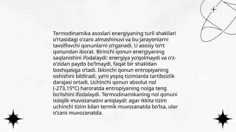 Termodinamika qonunlari va ularning tirik organizmlarga taʼsiri 3